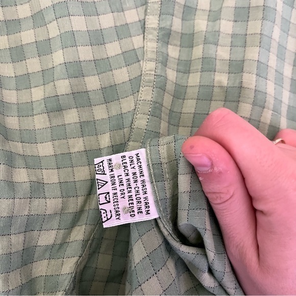 Indigo Palms‎ Tommy Bahama Linen Blend Green Checkered Short Sleeve Button Down - Picture 8 of 11